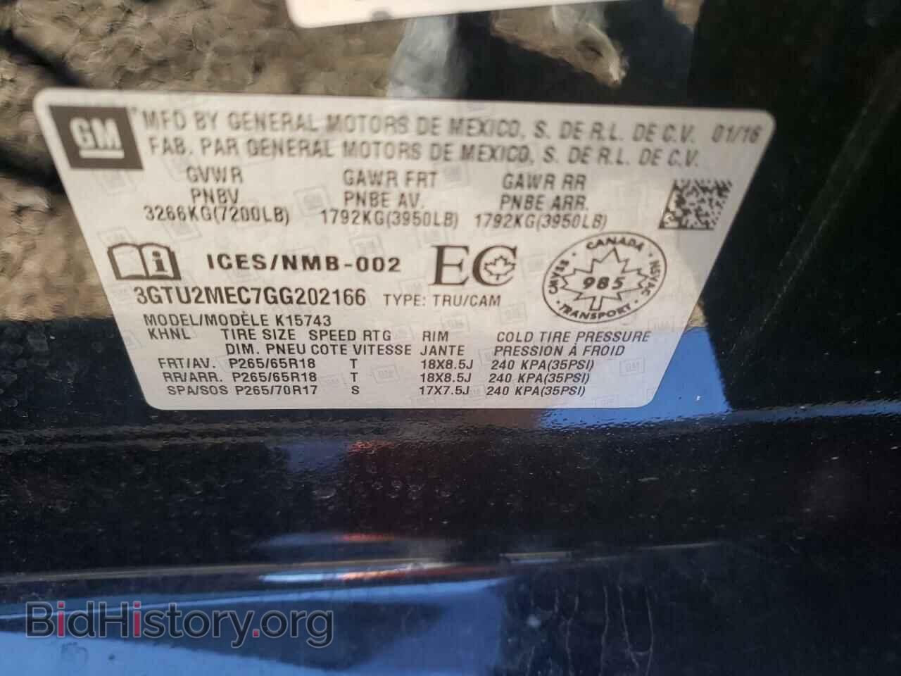 2016 GMC SIERRA - VIN: 3GTU2MEC7GG202166 - Фото 10