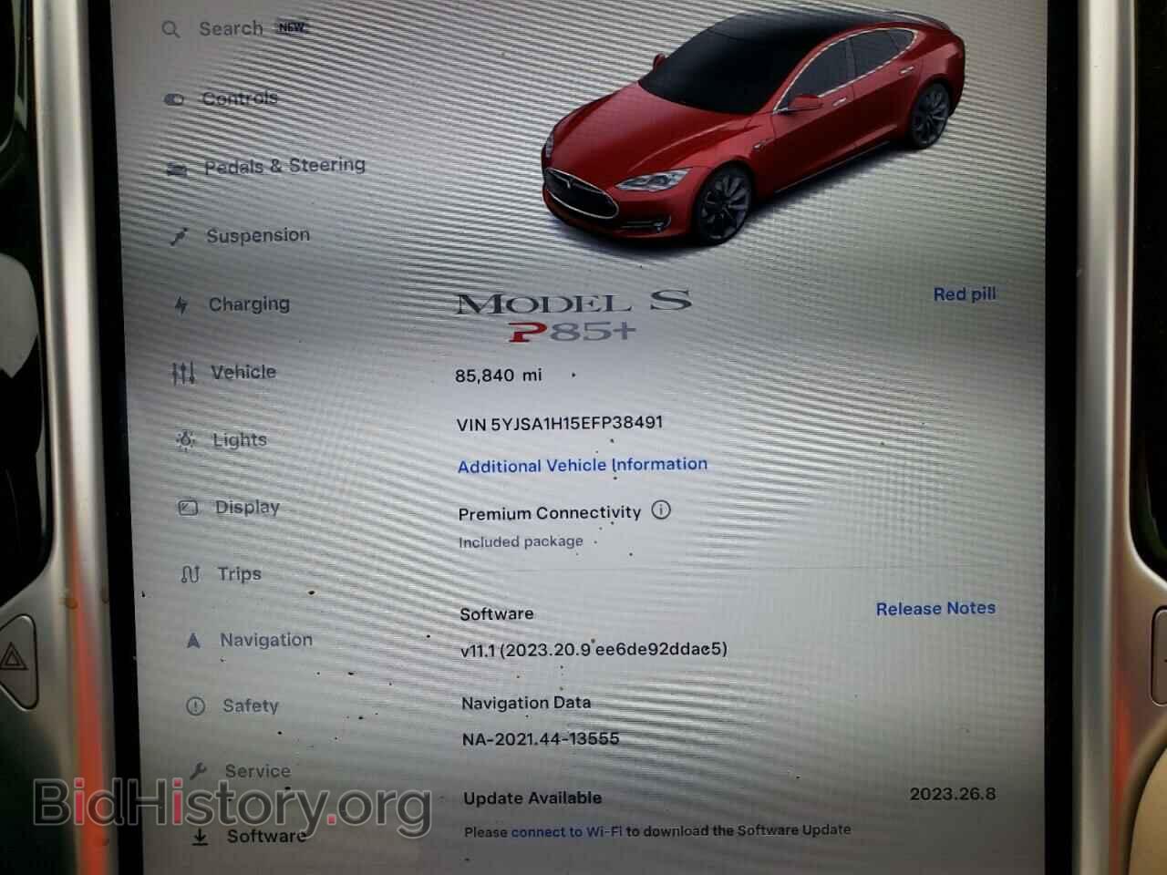 2014 TESLA MODEL S - VIN: 5YJSA1H15EFP38491 - Фото 9