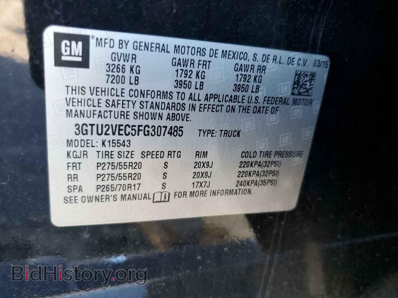 2015 GMC SIERRA - VIN: 3GTU2VEC5FG307485 - Фото 10