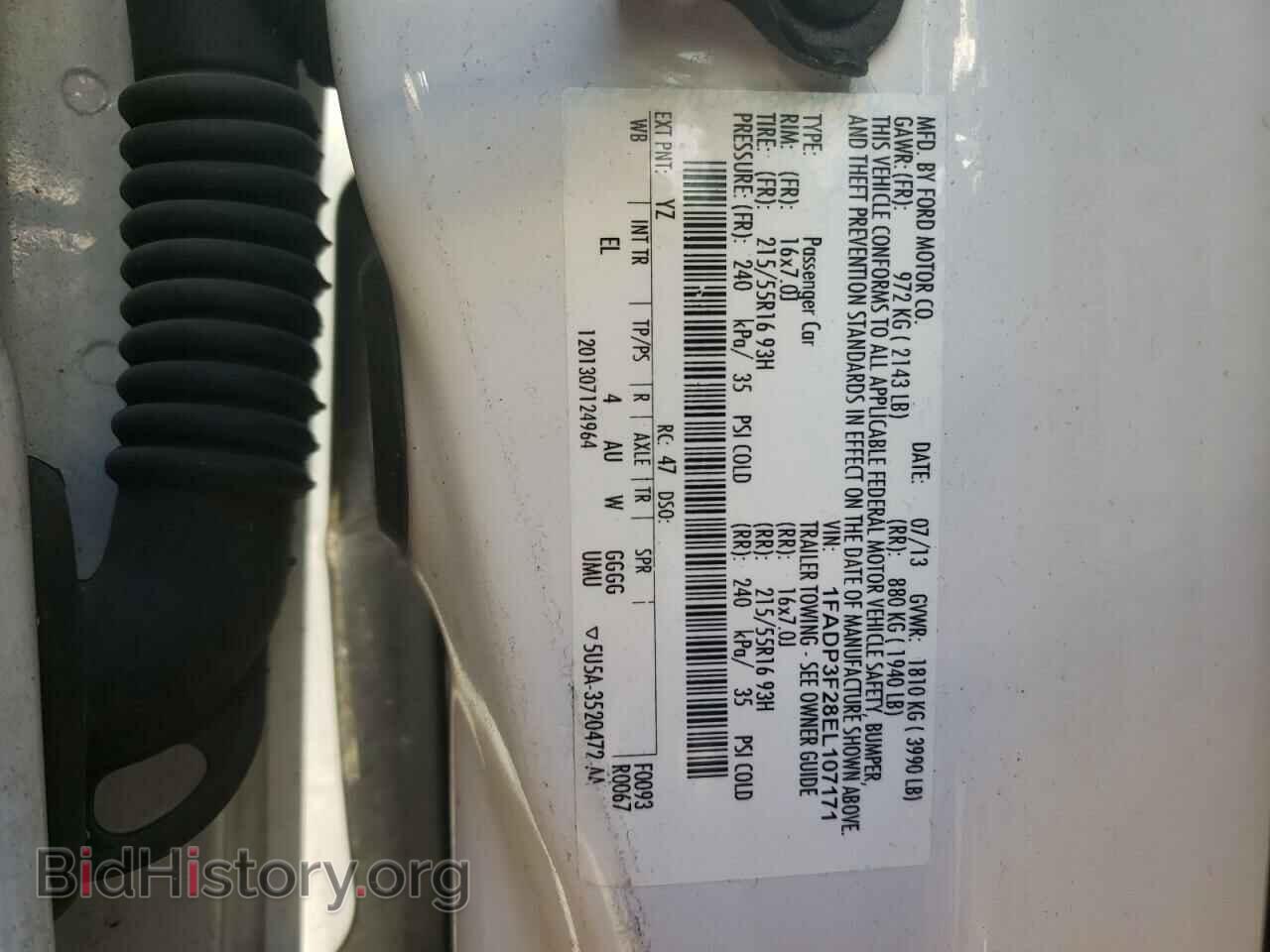 2014 FORD FOCUS - VIN: 1FADP3F28EL107171 - Фото 12