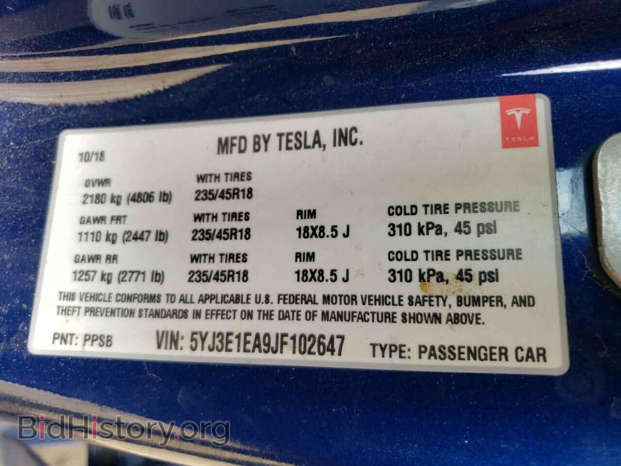 2018 TESLA MODEL 3 - VIN: 5YJ3E1EA9JF102647 - Photo 13