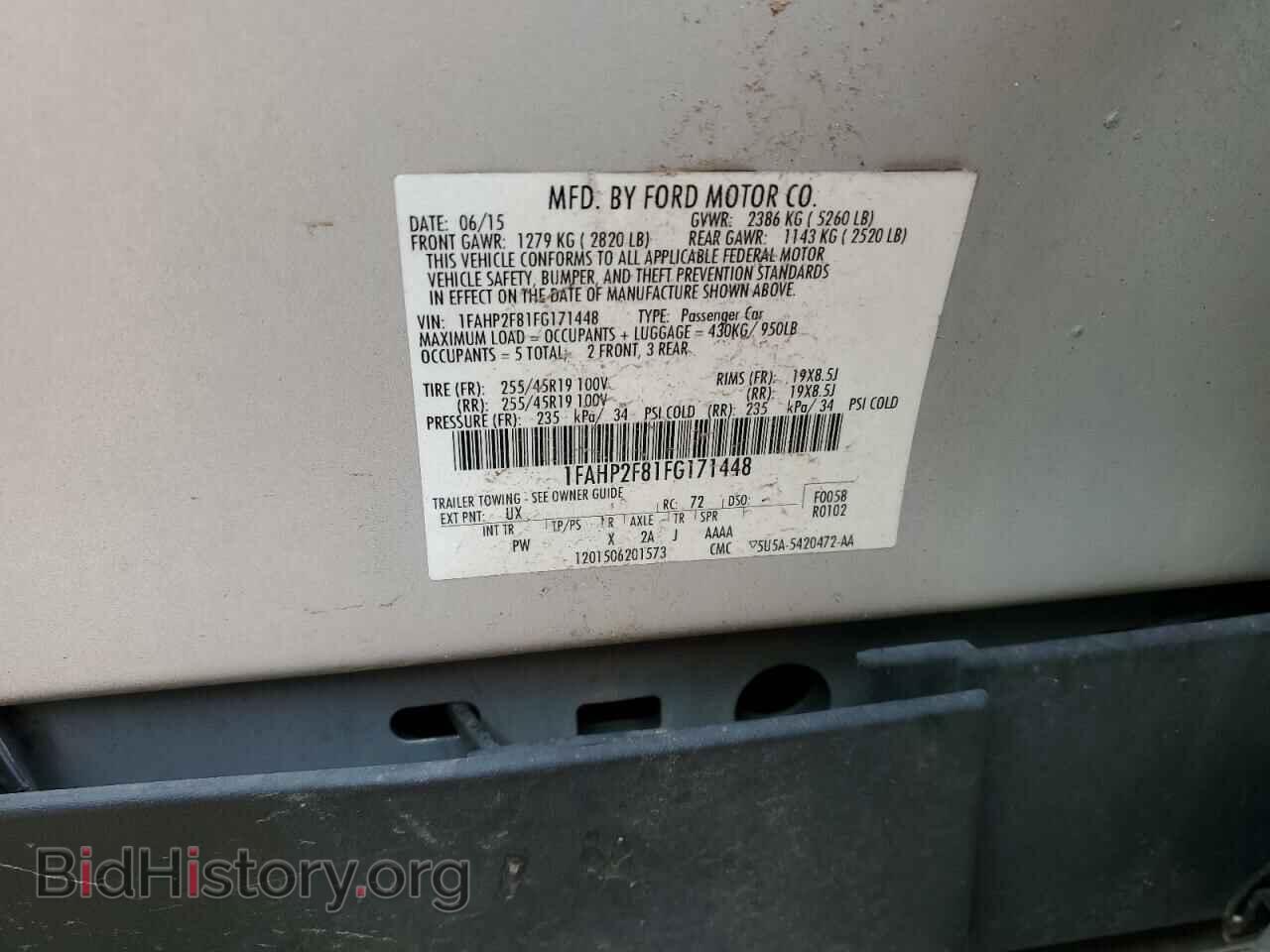 2015 FORD TAURUS - VIN: 1FAHP2F81FG171448 - Фото 13