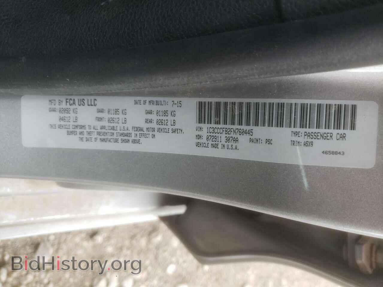 2015 CHRYSLER 200 - VIN: 1C3CCCFB2FN760445 - Photo 10
