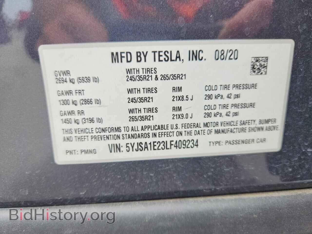 2020 TESLA MODEL S - VIN: 5YJSA1E23LF409234 - Photo 13