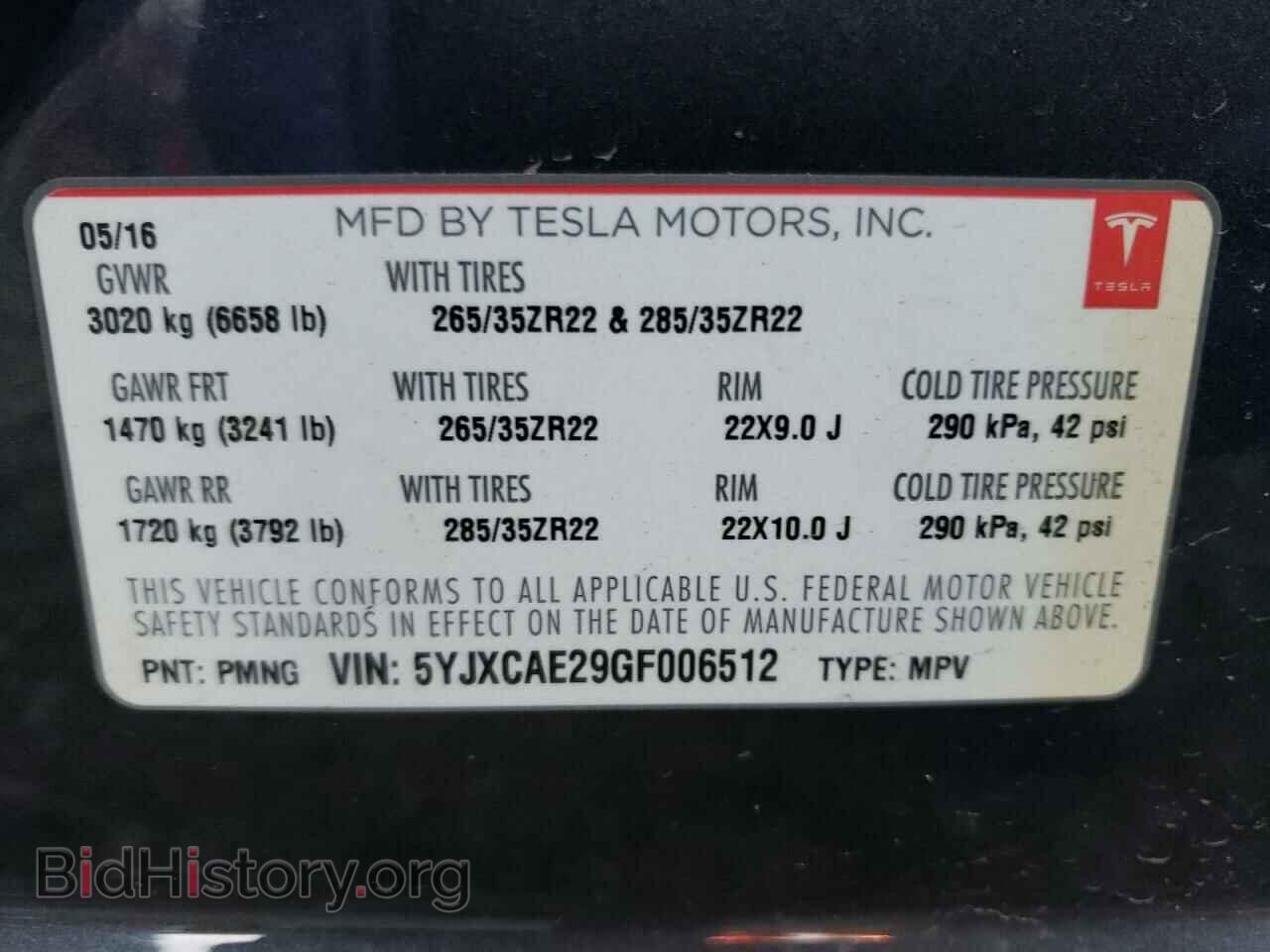 2016 TESLA MODEL X - VIN: 5YJXCAE29GF006512 - Photo 10