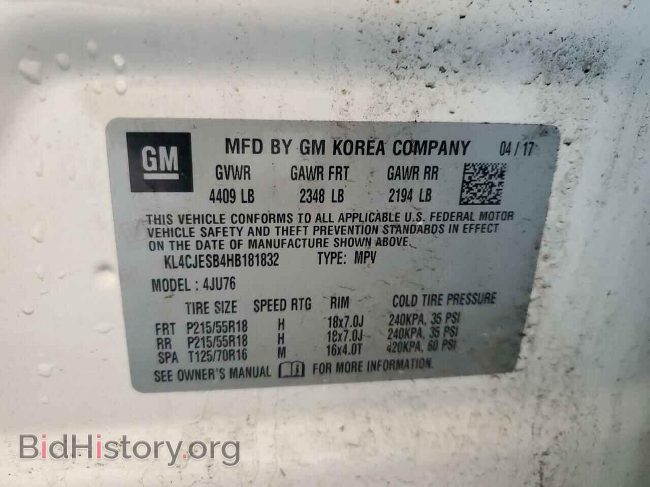 2017 BUICK ENCORE - VIN: KL4CJESB4HB181832 - Фото 12