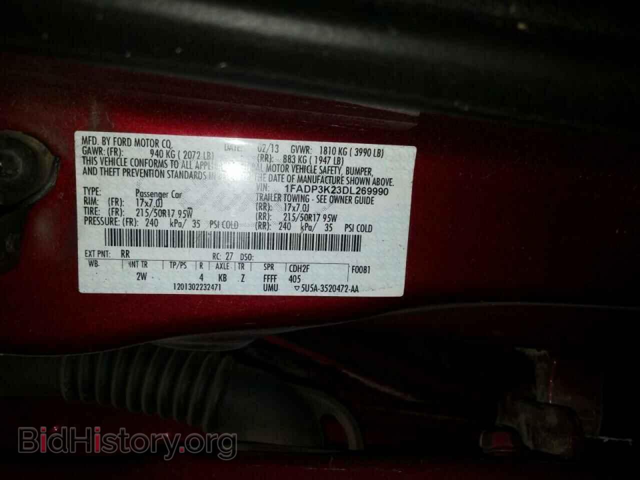 2013 FORD FOCUS - VIN: 1FADP3K23DL269990 - Фото 10