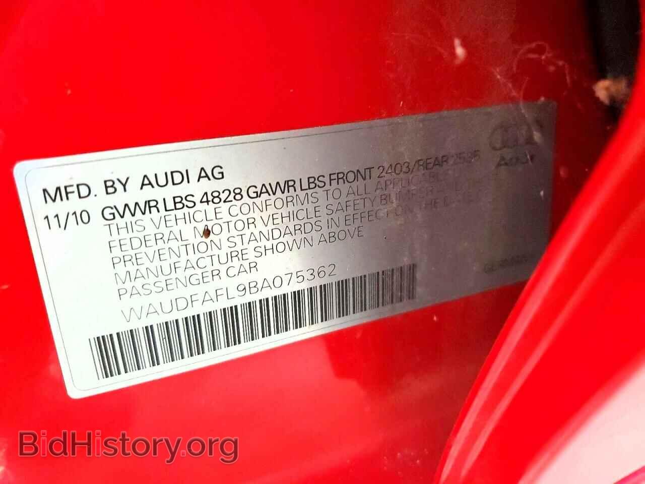 2011 AUDI A4 - VIN: WAUDFAFL9BA075362 - Photo 12