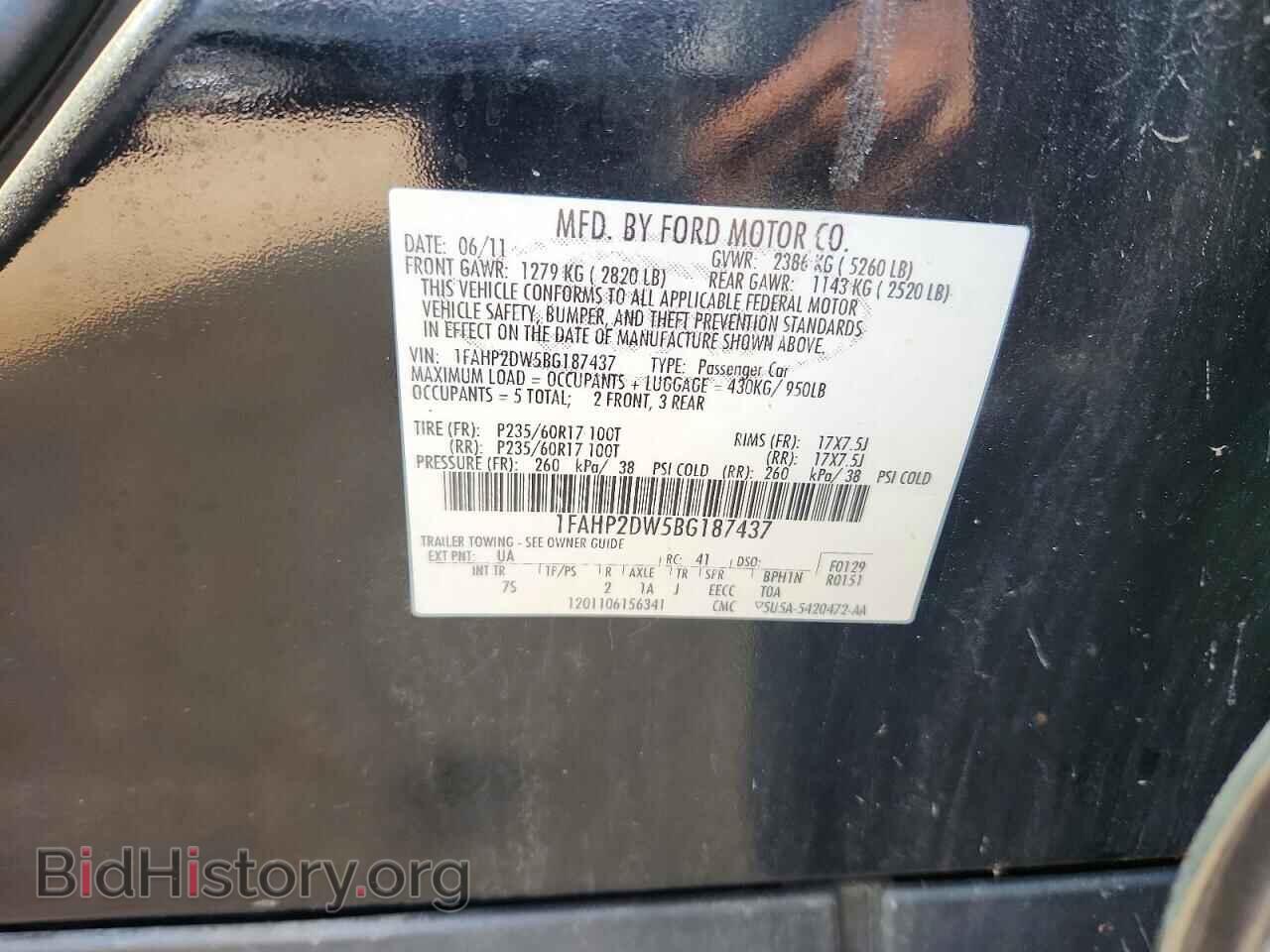 2011 FORD TAURUS - VIN: 1FAHP2DW5BG187437 - Photo 12