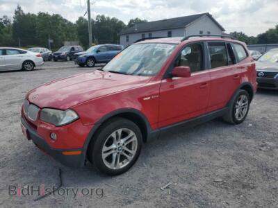2007 BMW X3 3.0SI, красный — VIN WBXPC93487WF17746, Copart
