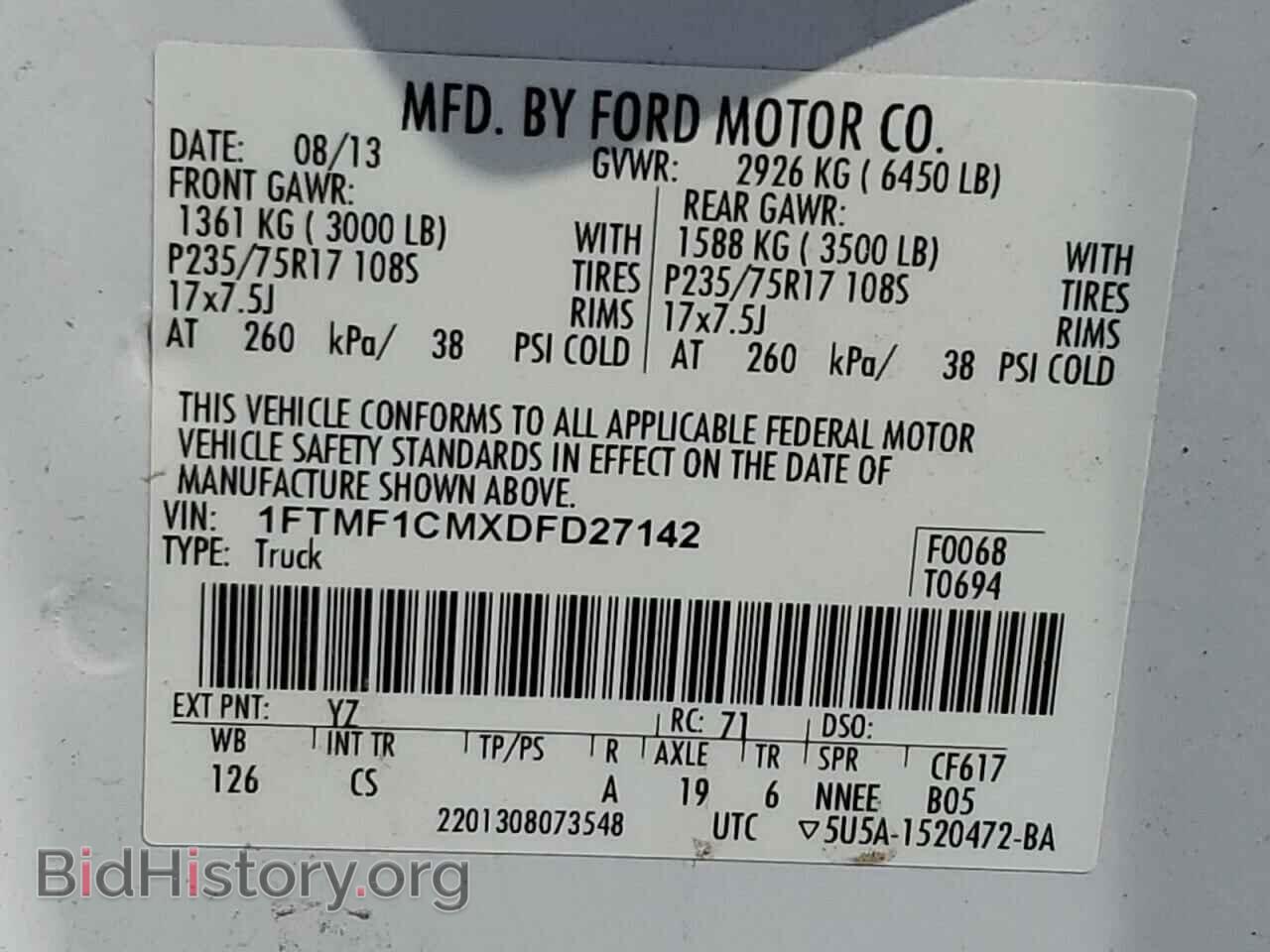 2013 FORD All Models - VIN: 1FTMF1CMXDFD27142 - Photo 12