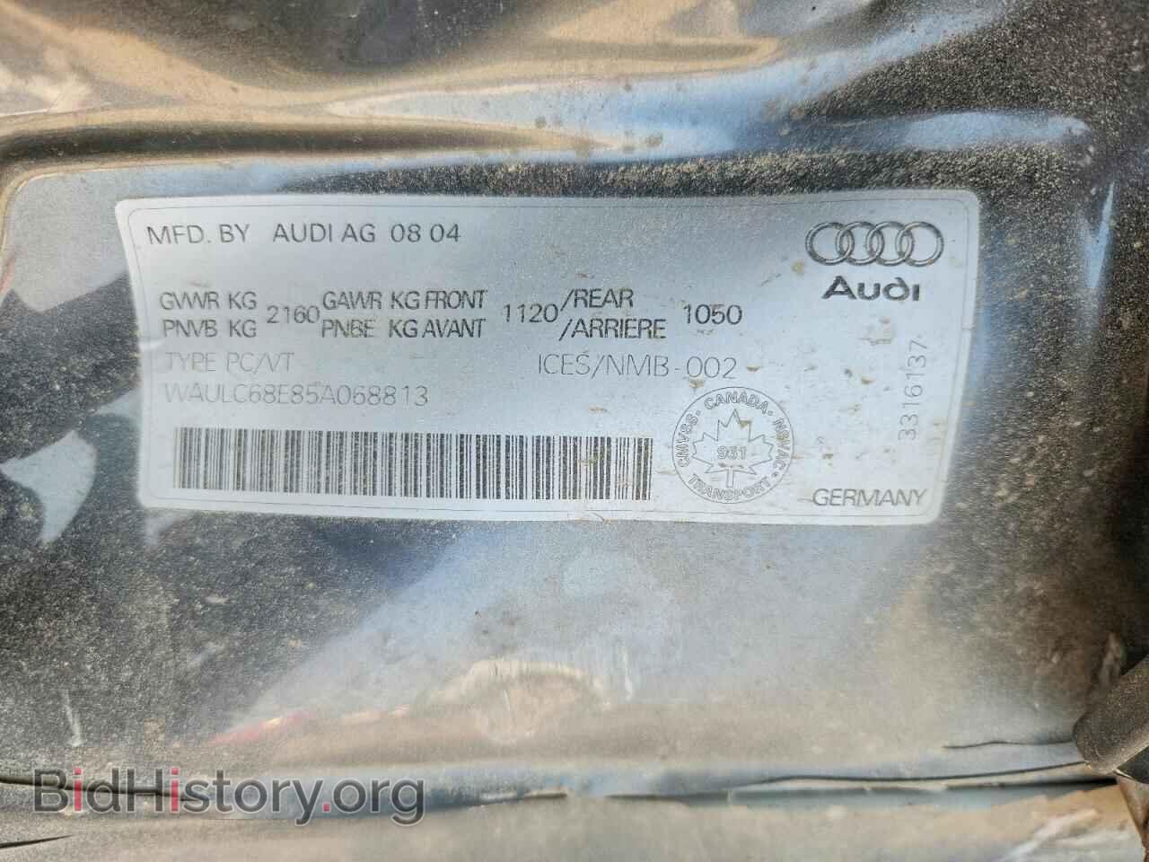 2005 AUDI A4 - VIN: WAULC68E85A068813 - Photo 13