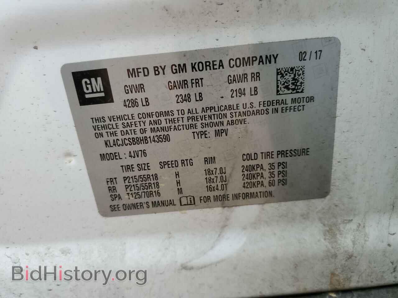 2017 BUICK ENCORE - VIN: KL4CJCSB8HB143590 - Photo 10