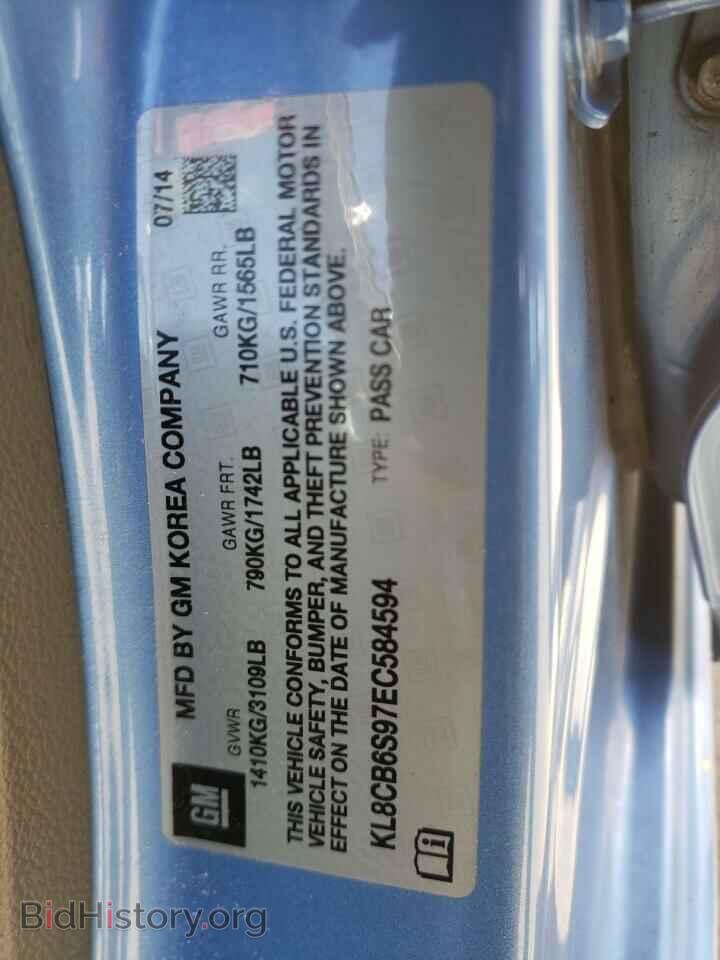 2014 CHEVROLET SPARK - VIN: KL8CB6S97EC584594 - Фото 10