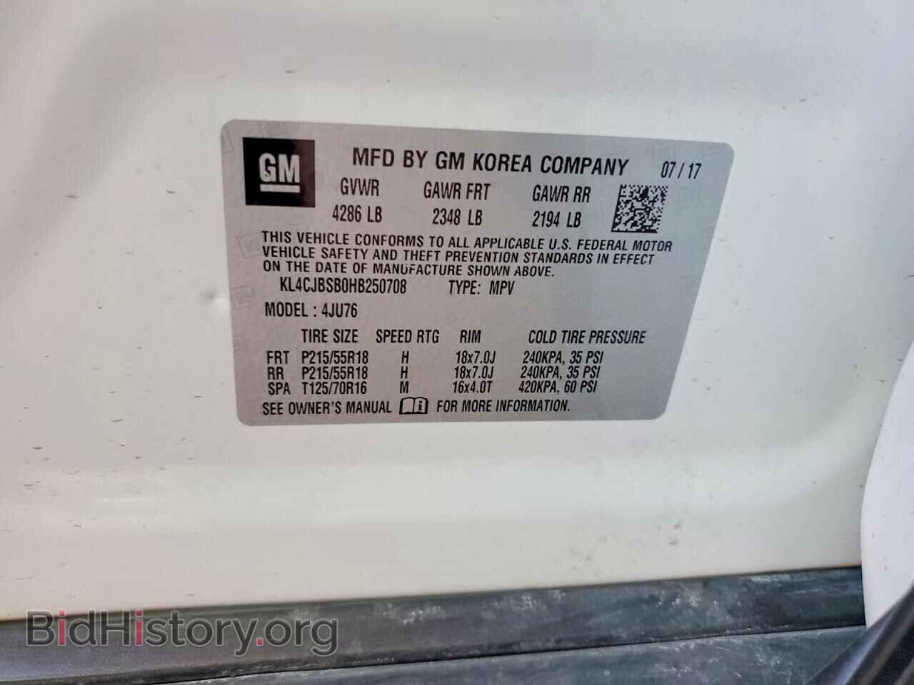 2017 BUICK ENCORE - VIN: KL4CJBSB0HB250708 - Photo 13