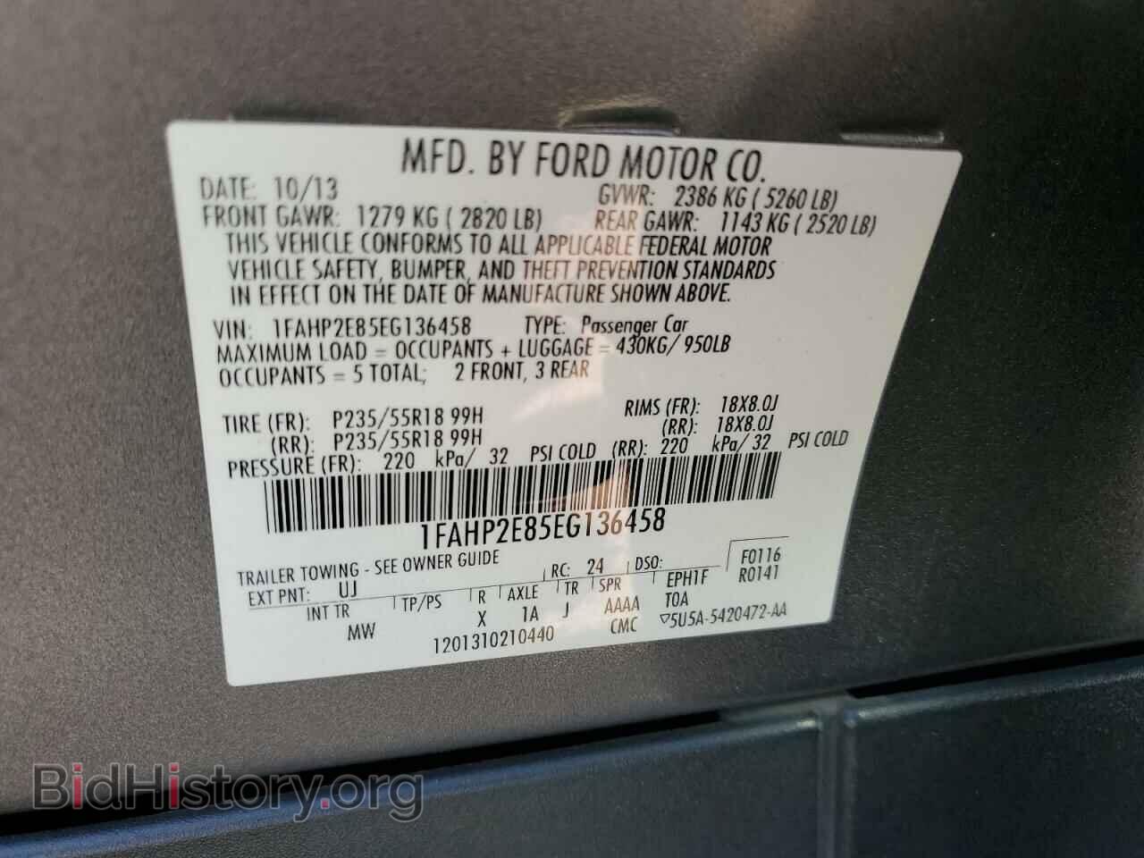 2014 FORD TAURUS - VIN: 1FAHP2E85EG136458 - Фото 12