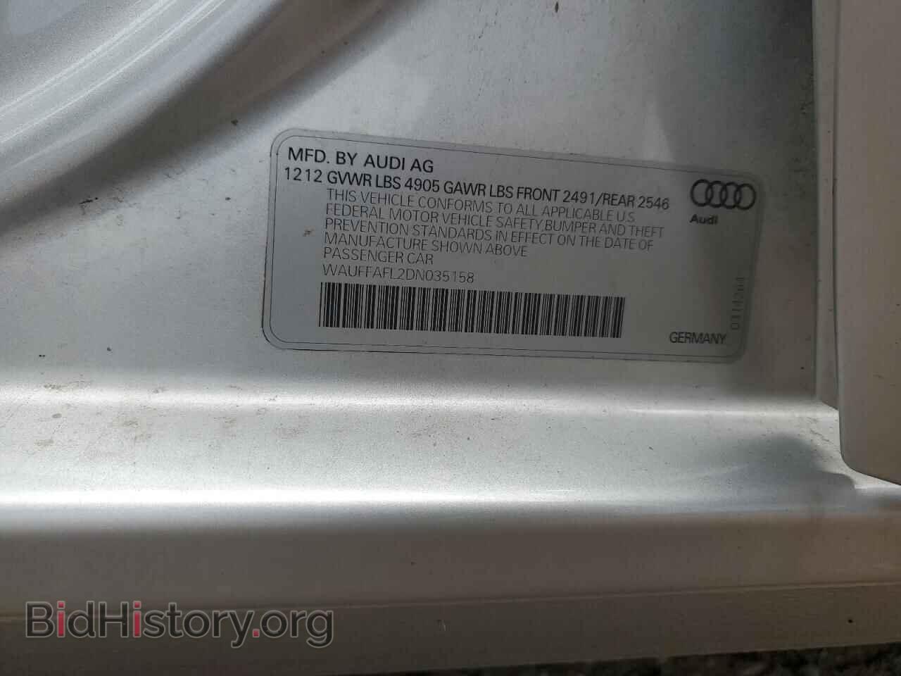 2013 AUDI A4 - VIN: WAUFFAFL2DN035158 - Фото 12