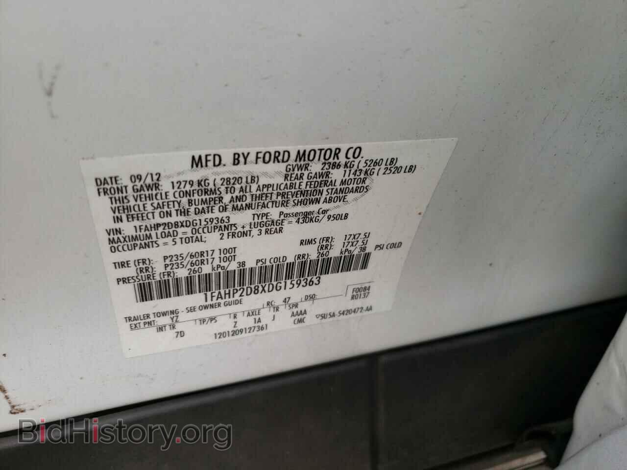 2013 FORD TAURUS - VIN: 1FAHP2D8XDG159363 - Фото 10