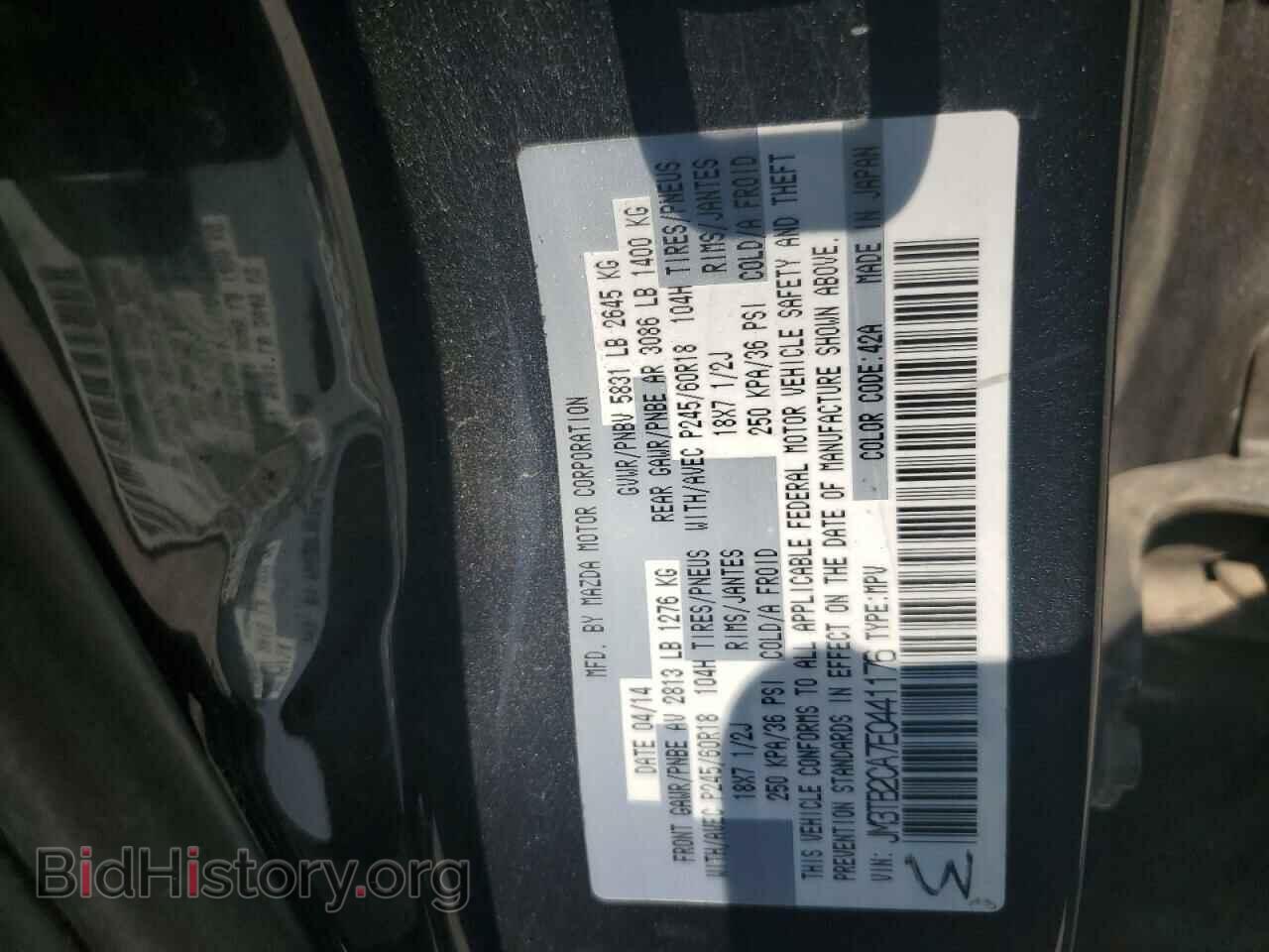 2014 MAZDA CX-9 - VIN: JM3TB2CA7E0441176 - Фото 13