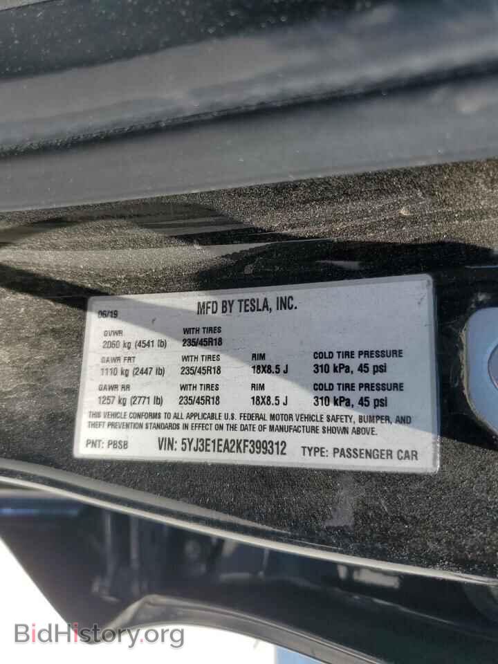 2019 TESLA MODEL 3 - VIN: 5YJ3E1EA2KF399312 - Photo 13