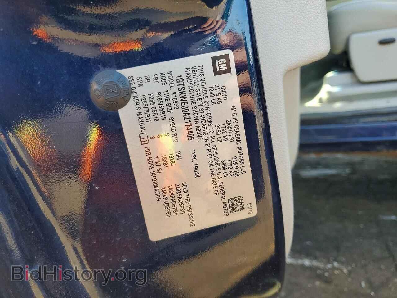 2010 GMC SIERRA - VIN: 1GTSKWE00AZ174405 - Фото 12