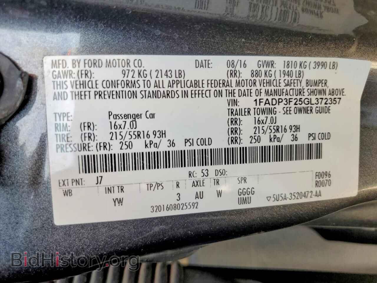 2016 FORD FOCUS - VIN: 1FADP3F25GL372357 - Photo 14
