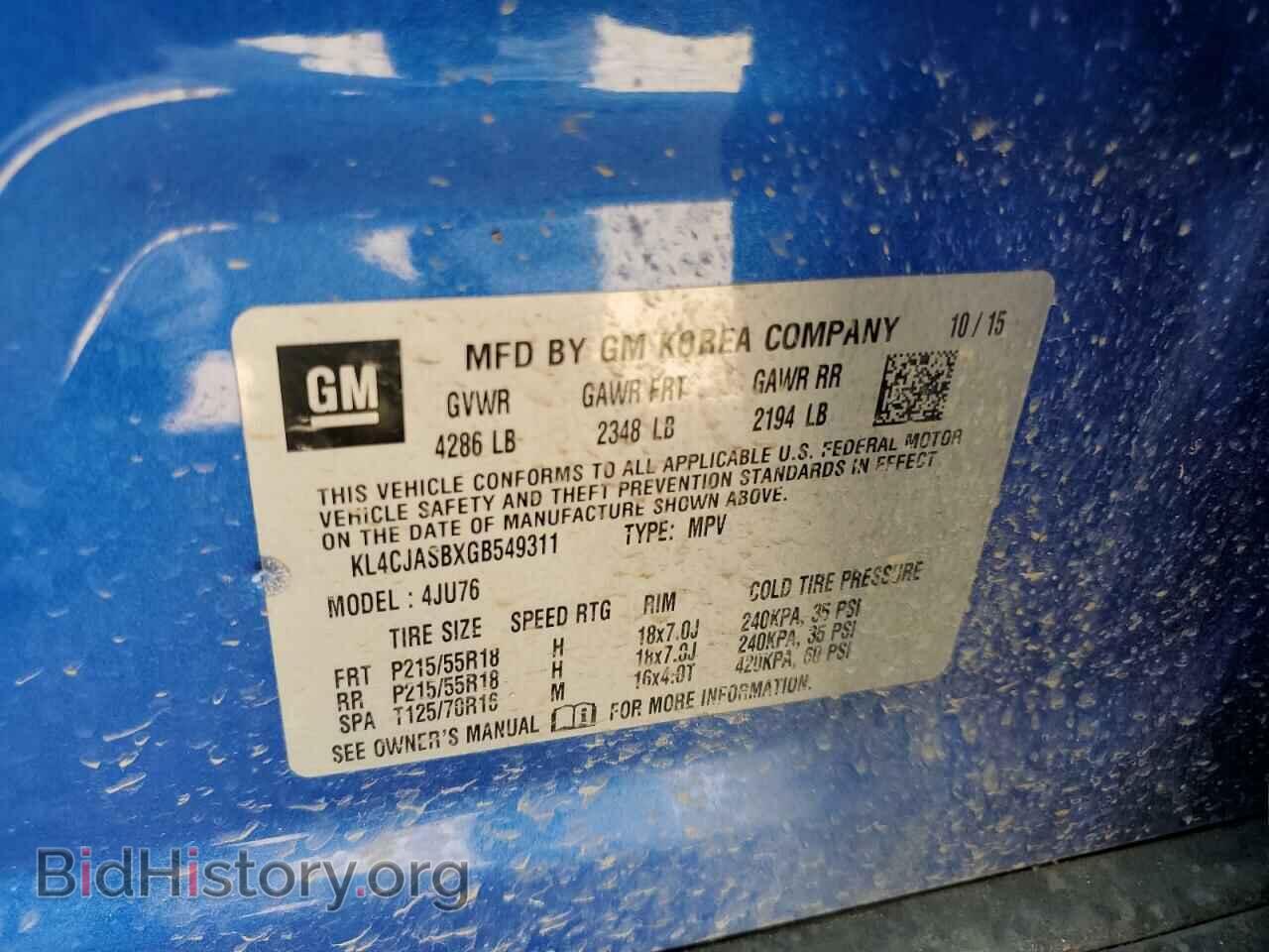 2016 BUICK ENCORE - VIN: KL4CJASBXGB549311 - Photo 13