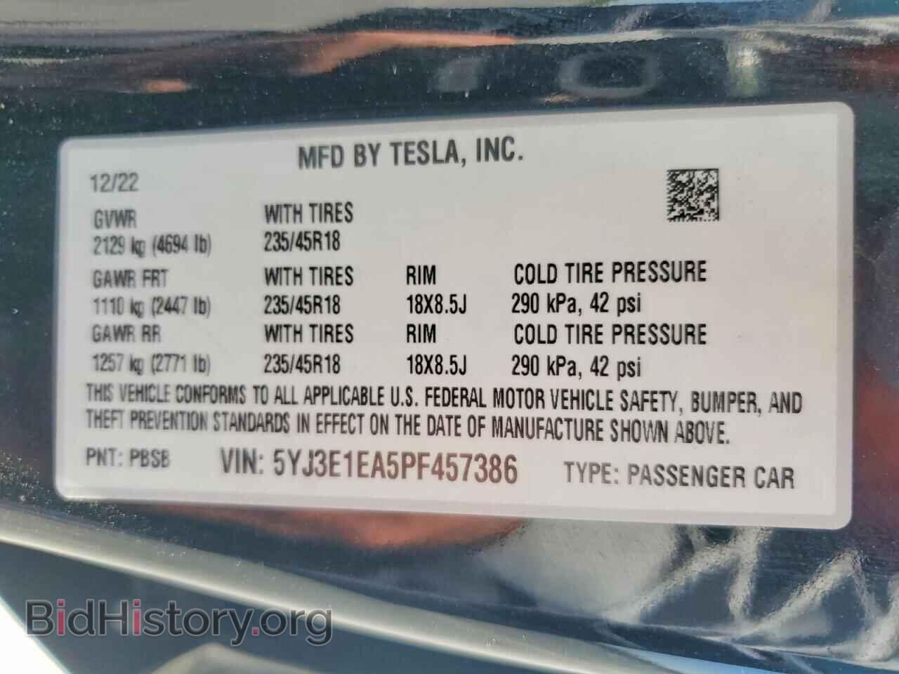 2023 TESLA MODEL 3 - VIN: 5YJ3E1EA5PF457386 - Photo 12