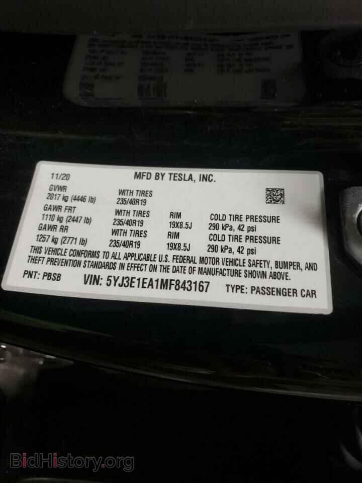 2021 TESLA MODEL 3 - VIN: 5YJ3E1EA1MF843167 - Photo 10