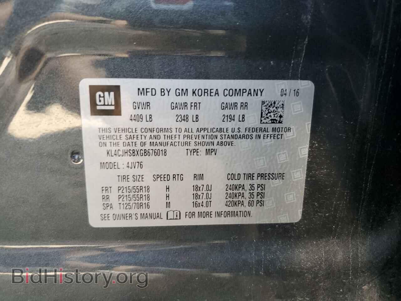 2016 BUICK ENCORE - VIN: KL4CJHSBXGB676018 - Photo 13