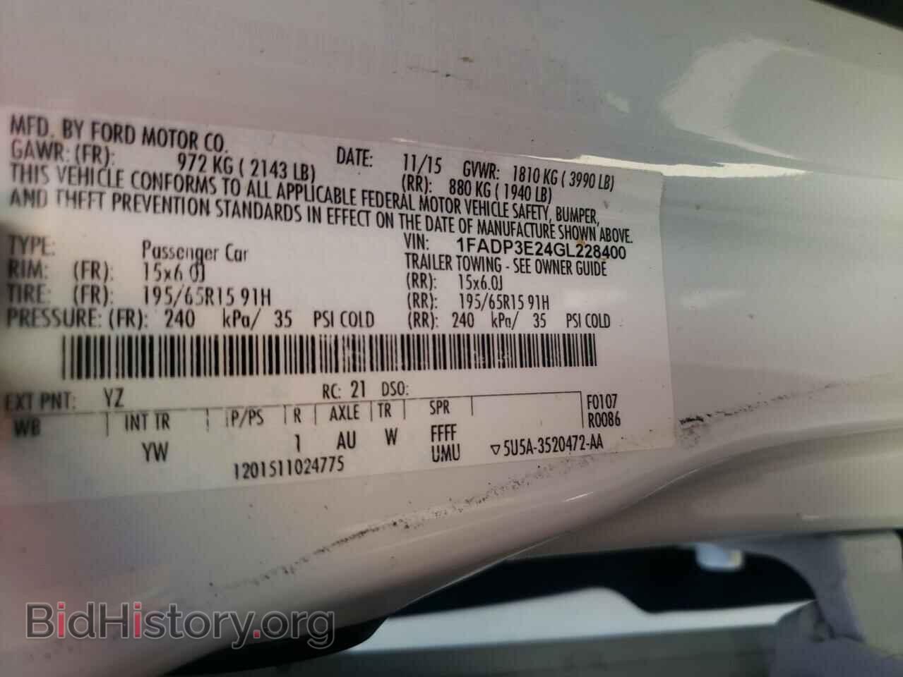 2016 FORD FOCUS - VIN: 1FADP3E24GL228400 - Photo 10