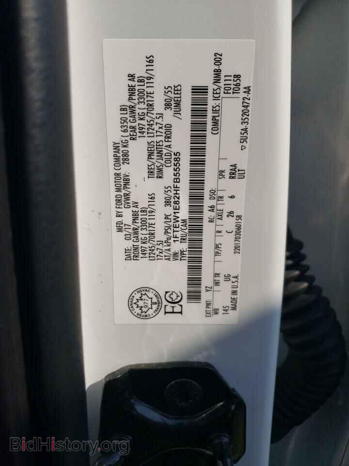 2017 FORD F-150 - VIN: 1FTEW1E82HFB55585 - Фото 12