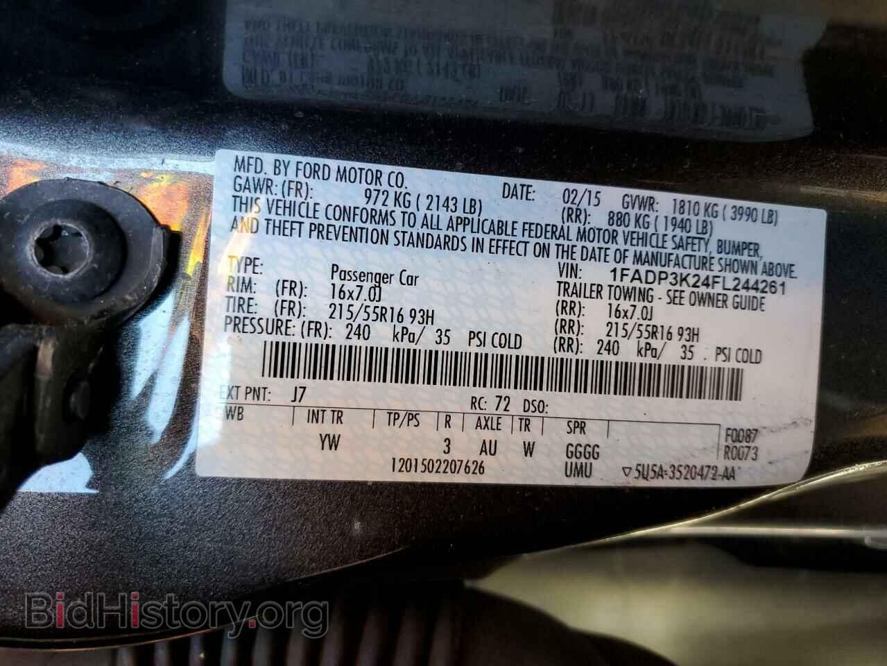2015 FORD FOCUS - VIN: 1FADP3K24FL244261 - Фото 10
