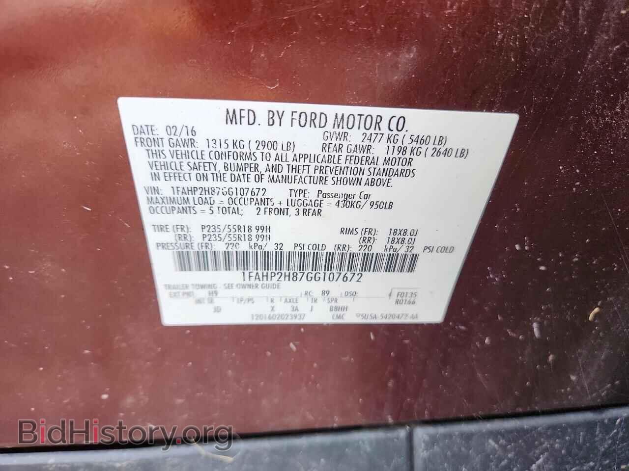 2016 FORD TAURUS - VIN: 1FAHP2H87GG107672 - Photo 12