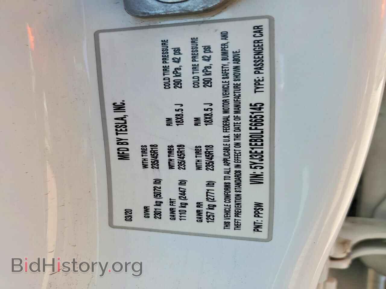 2020 TESLA MODEL 3 - VIN: 5YJ3E1EB0LF665145 - Photo 12