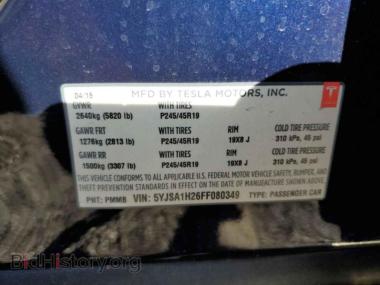 2015 TESLA MODEL S - VIN: 5YJSA1H26FF080349 - Photo 10