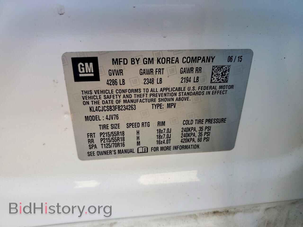 2015 BUICK ENCORE - VIN: KL4CJCSB3FB234263 - Фото 12