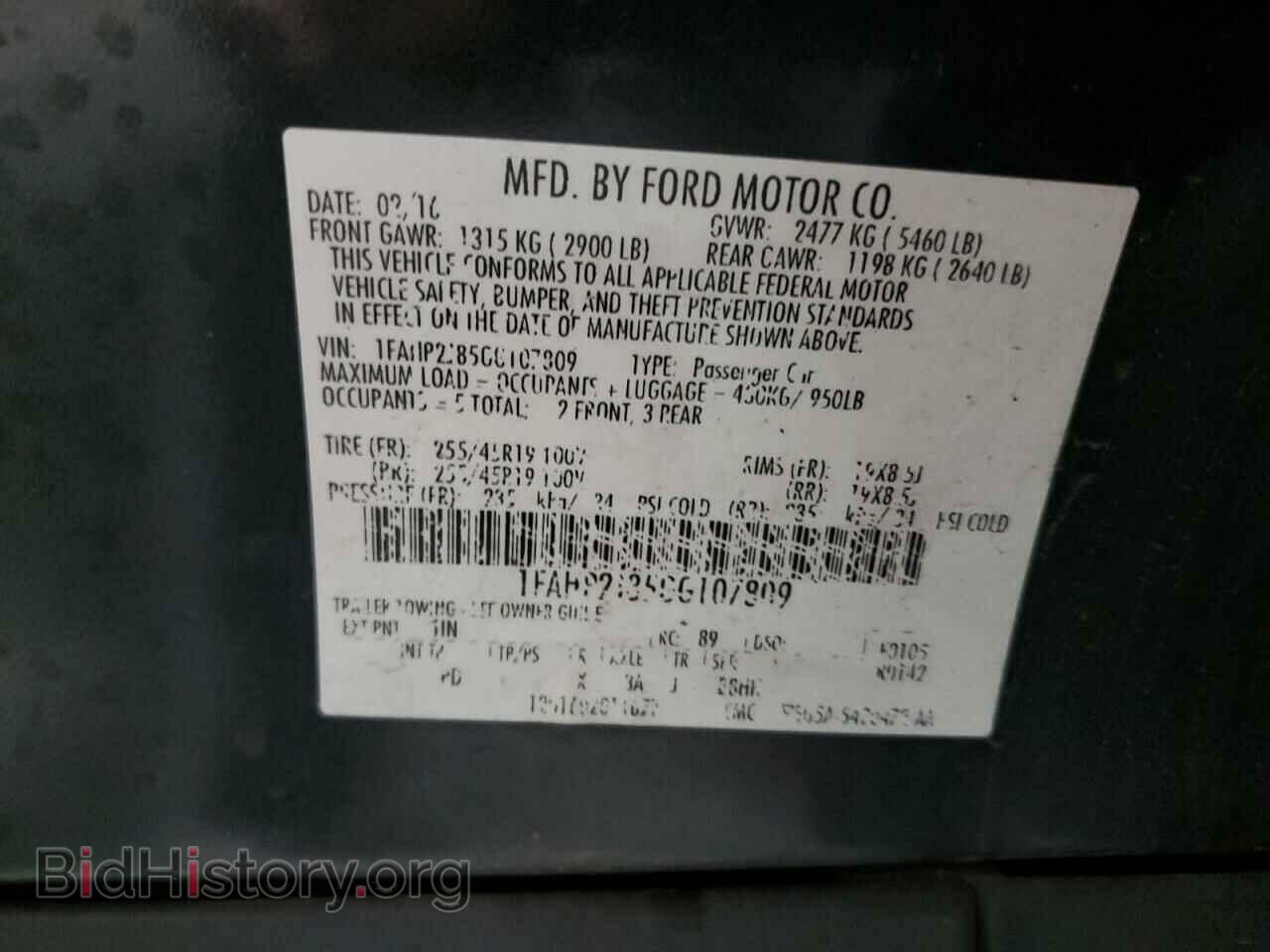 2016 FORD TAURUS - VIN: 1FAHP2J85GG107809 - Photo 10