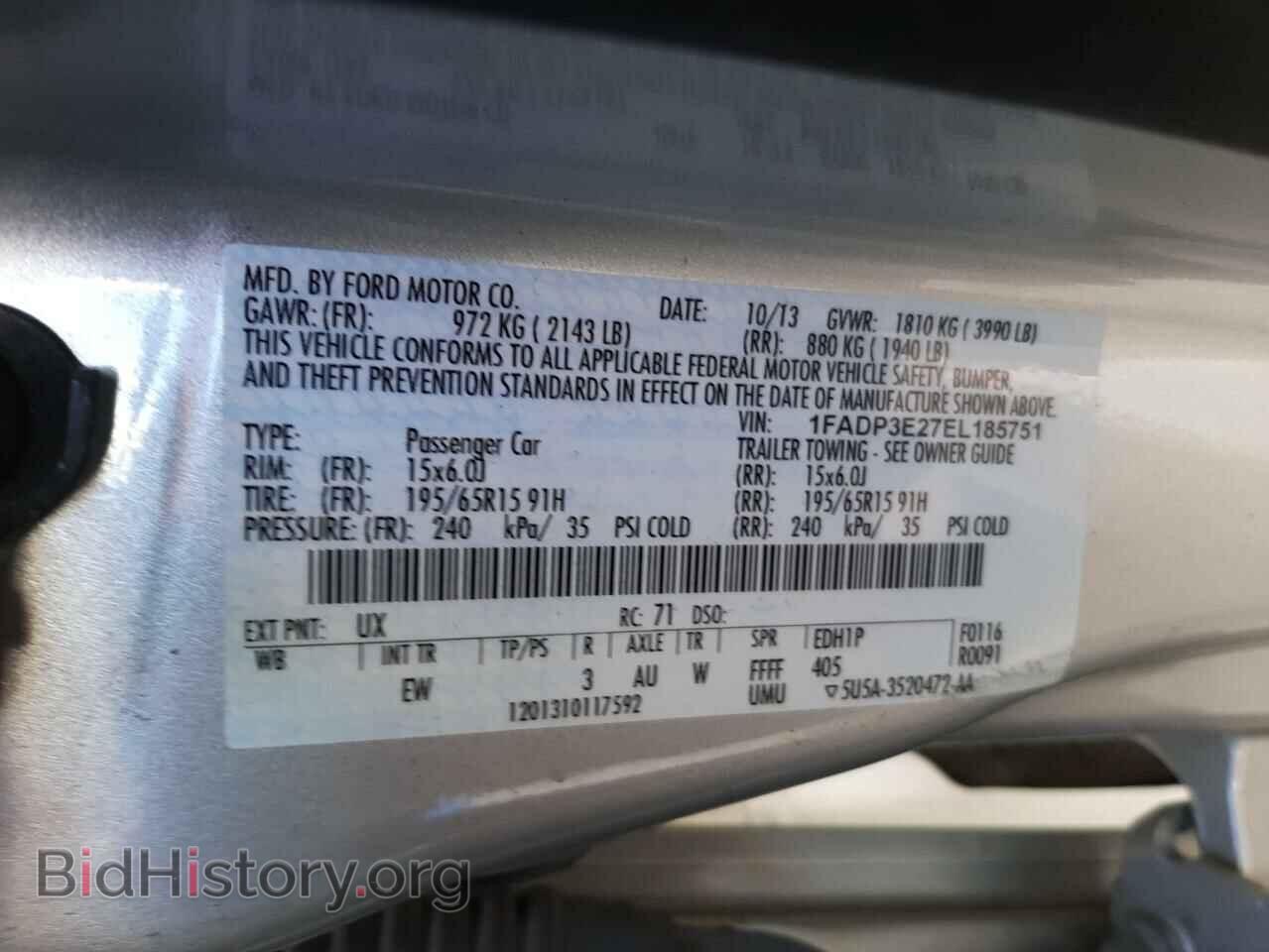 2014 FORD FOCUS - VIN: 1FADP3E27EL185751 - Фото 10