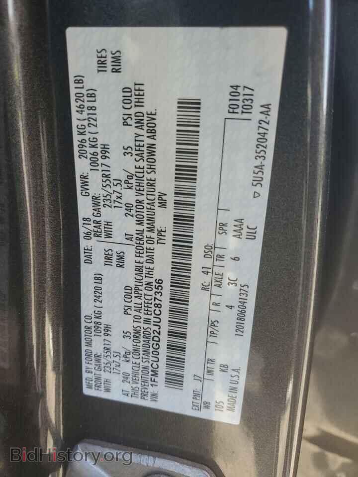 2018 FORD ESCAPE - VIN: 1FMCU0GD2JUC87356 - Photo 13