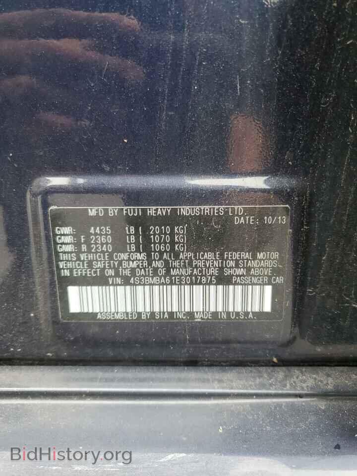 2014 SUBARU LEGACY - VIN: 4S3BMBA61E3017875 - Фото 12