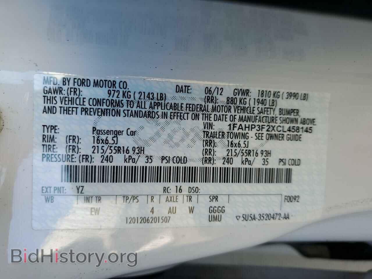 2012 FORD FOCUS - VIN: 1FAHP3F2XCL458145 - Фото 13