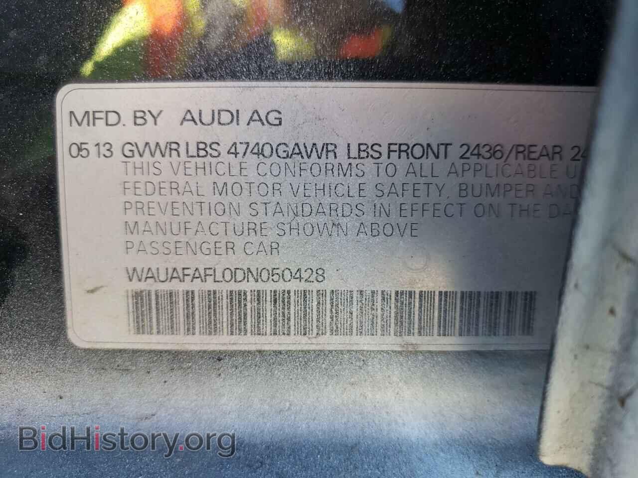 2013 AUDI A4 - VIN: WAUAFAFL0DN050428 - Фото 10