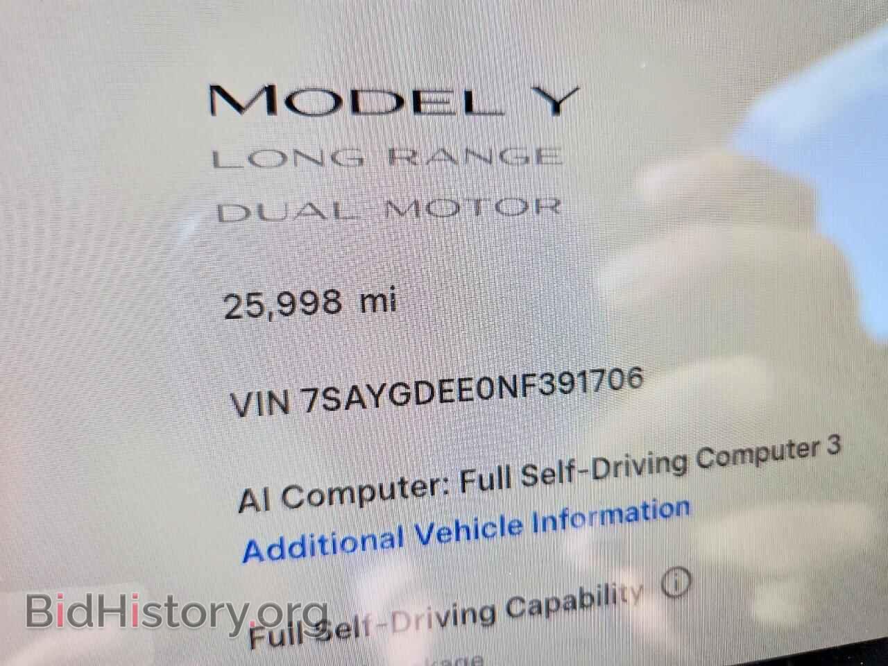 2022 TESLA MODEL Y - VIN: 7SAYGDEE0NF391706 - Фото 9