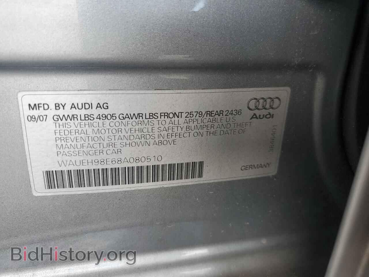 2008 AUDI A4 - VIN: WAUEH98E68A080510 - Фото 12