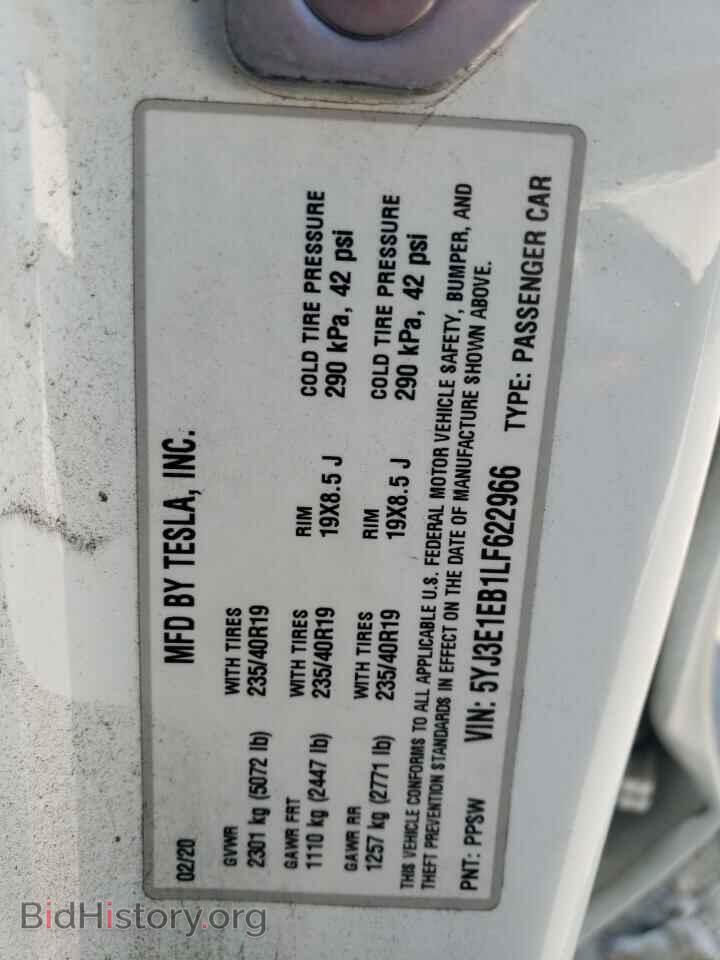 2020 TESLA MODEL 3 - VIN: 5YJ3E1EB1LF622966 - Photo 10