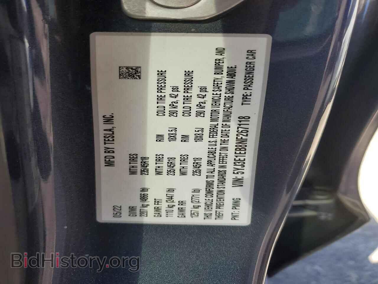 2022 TESLA MODEL 3 - VIN: 5YJ3E1EB8NF267118 - Photo 12