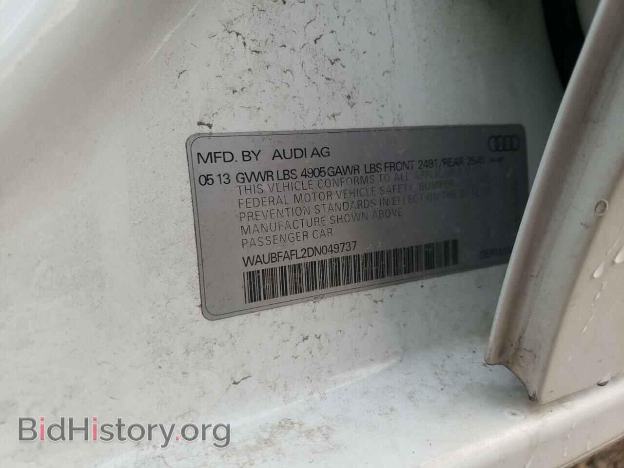 2013 AUDI A4 - VIN: WAUBFAFL2DN049737 - Фото 10