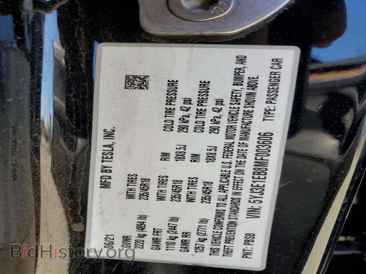 2021 TESLA MODEL 3 - VIN: 5YJ3E1EB8MF003606 - Photo 13