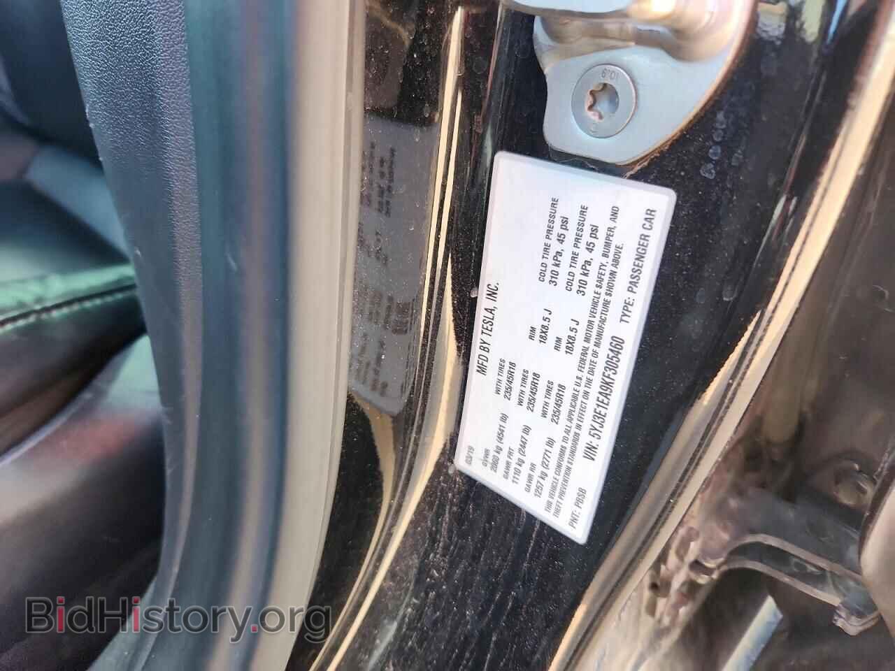 2019 TESLA MODEL 3 - VIN: 5YJ3E1EA9KF305460 - Photo 12